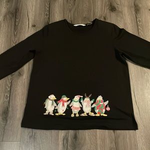 Draper’s and Damon’s Long sleeve should pad black blouse/sweater size L